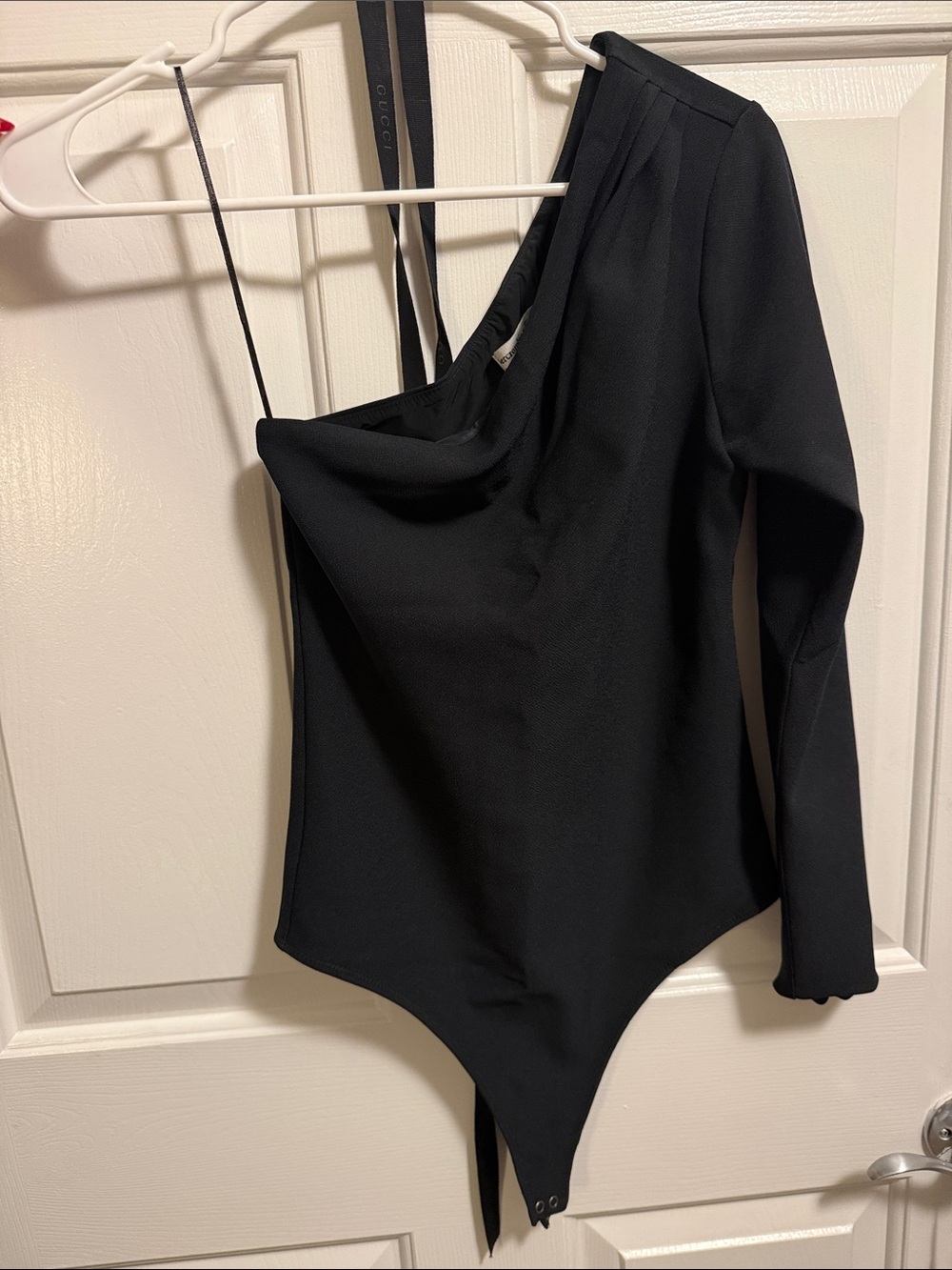 Abercrombie & Fitch Black Asymmetric One-Shoulder Kids Bodysuit